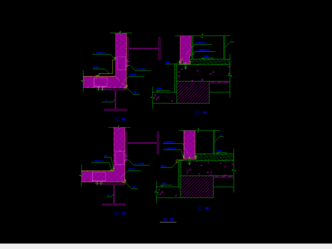  阳角地脚cad节点大样图 