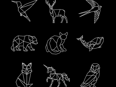  飞禽走兽cad图库 