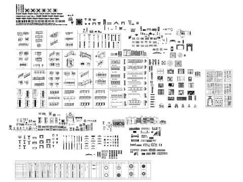  平面立面柱子壁炉节点大样 