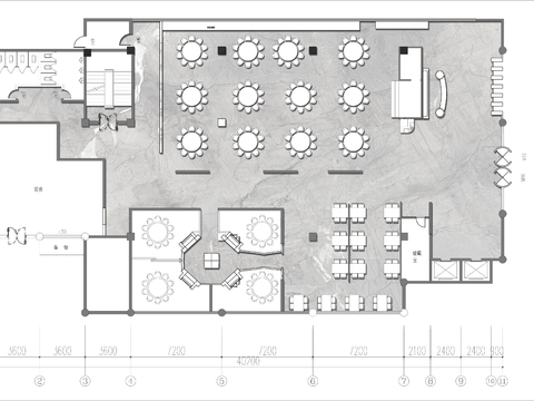  900㎡火锅店cad平面图 