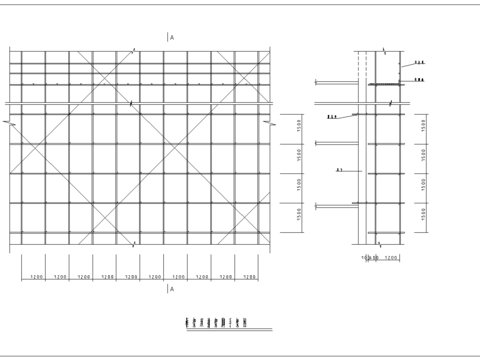  框架双排架脚手架节点大样 