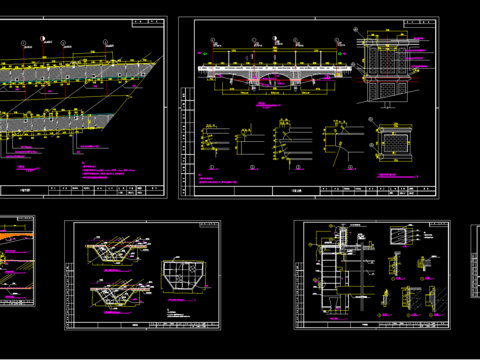  桥梁设计cad施工图 