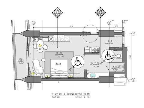  酒店cad施工图 