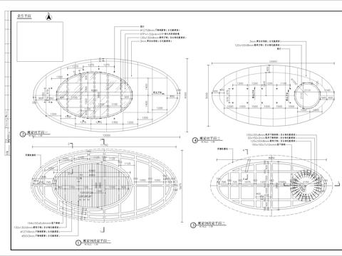  异形造型廊架细部CAD节点大样 
