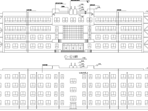  教学楼建筑cad施工图 