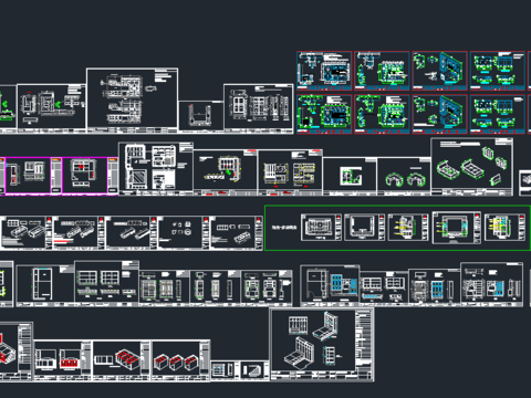  榻榻米床cad图库 