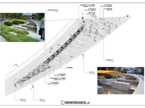  弧形水景cad大样图 