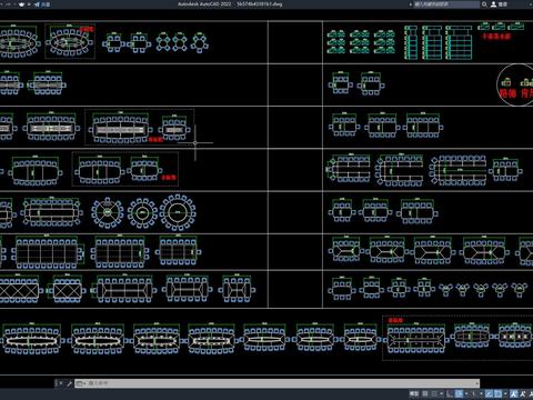  CAD常用办公会议桌CAD图库 