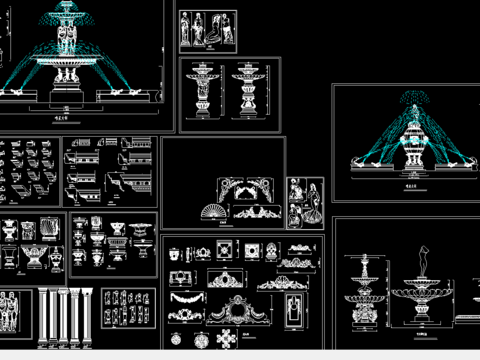  罗马柱造型节点大样 