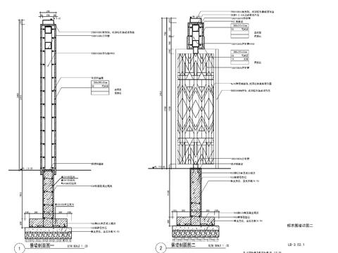  新中式中轴框景景墙cad立面图 