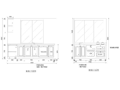  各类室内橱柜设计图CAD图库 