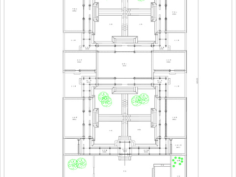  四合院方案建筑cad施工圖 