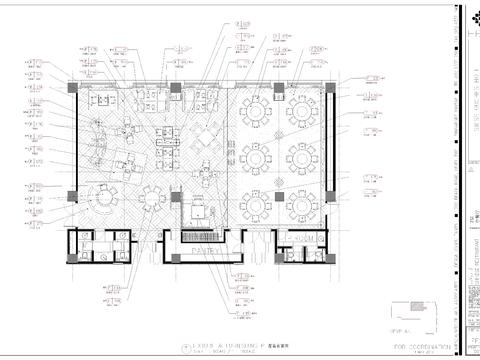 中餐厅cad平面图 