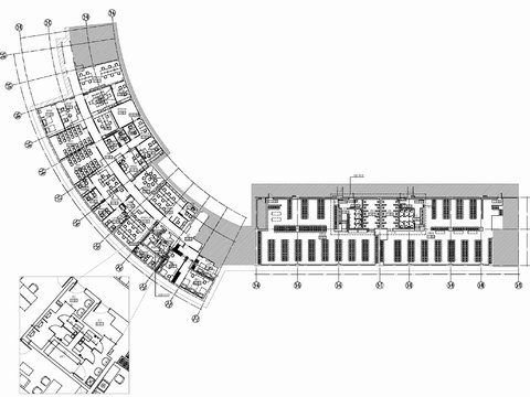  酒店后勤办公室CAD施工图 
