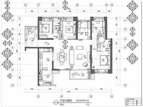  180㎡大平層CAD施工圖 