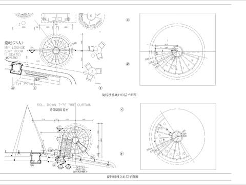  旋转楼梯cad大样图 