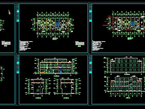  村辦公樓建筑CAD施工圖 