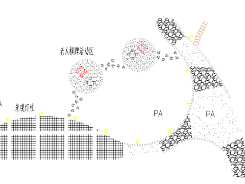  圆形汀步大样图 