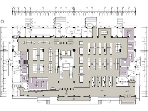  连锁超市cad平面图 