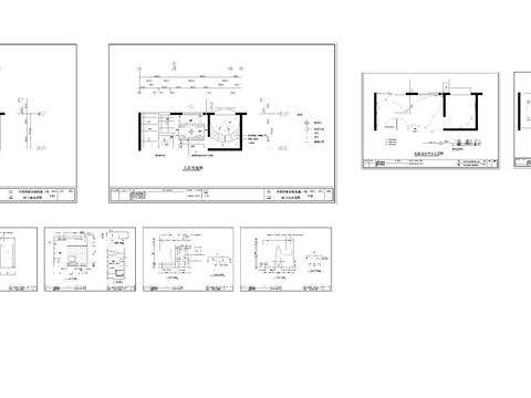  一室一厅一厨一卫小户型样板房cad施工图 