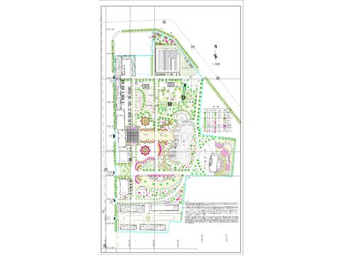  城市花園綠化CAD施工圖 