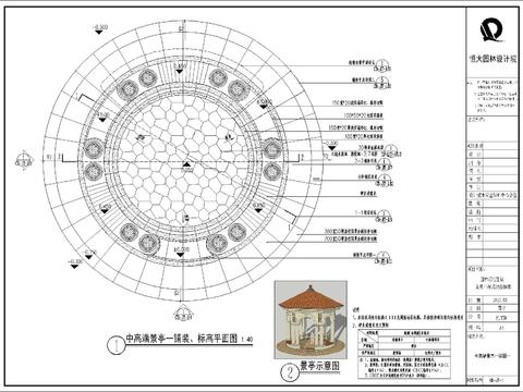  歐式景觀亭CAD詳圖 