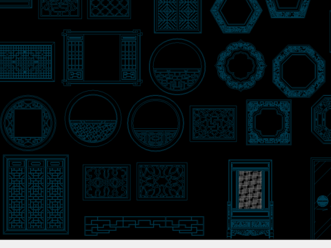  中式古典cad图库 