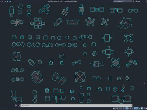  CAD平面休闲桌椅cad图库 