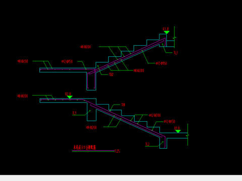  木栈道柱梁cad节点 
