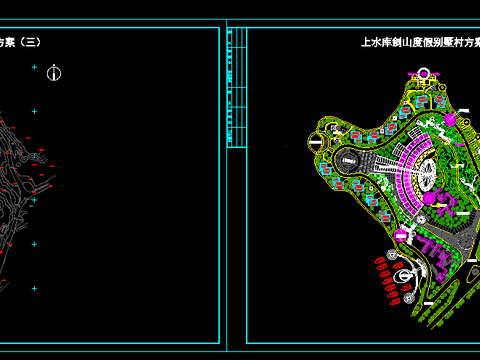  度假别墅区规划cad平面图 