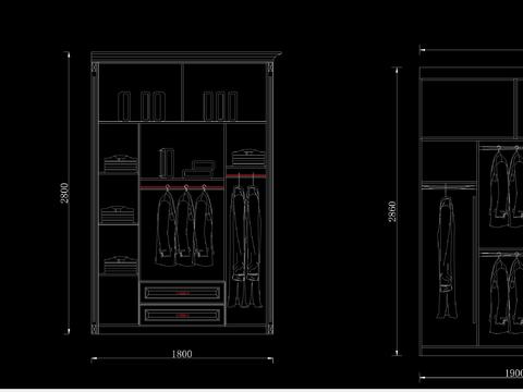  柜体衣柜cad图库 