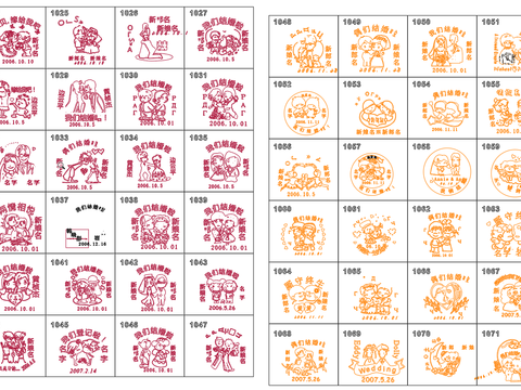  卡通动漫婚礼娃娃CAD图库 