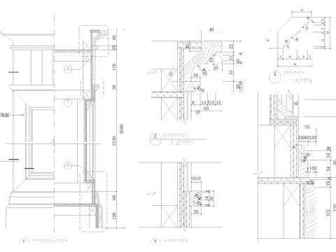  新古典主卧房墙身cad节点 