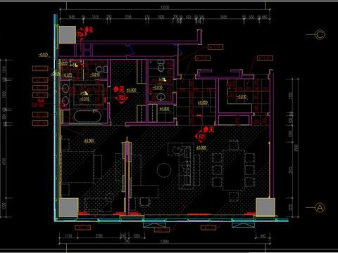  酒店客房cad平面图 