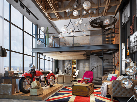  复式公寓样板房cad施工图 