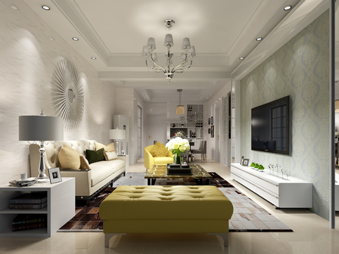  三室一厅家装cad施工图 