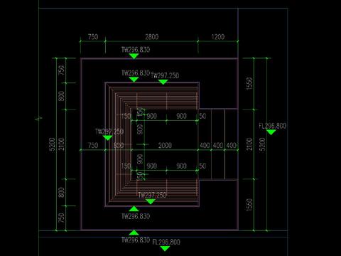  防腐木靠背座椅CAD施工图 