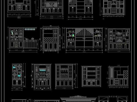  经典酒柜CAD图库18例 