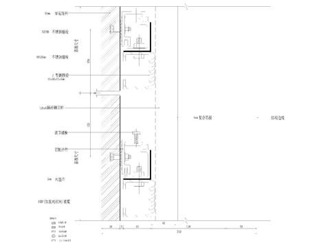  开放式石材幕墙节点大样图 