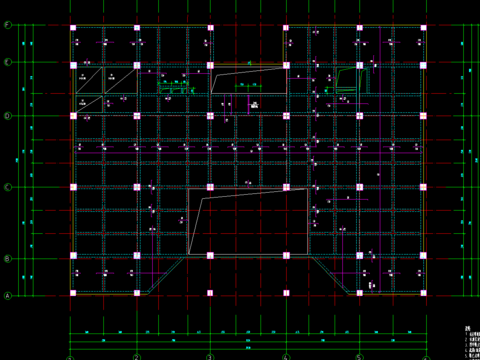  某劳动局办公楼框架结构CAD施工图 