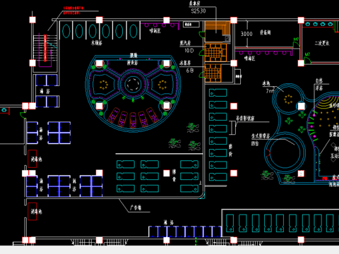  桑拿水疗城cad平面图 