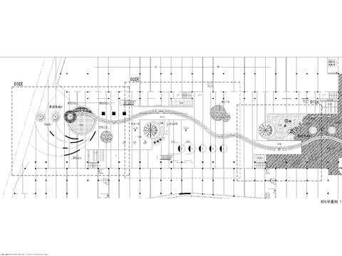  公园入口处商业街CAD施工图 