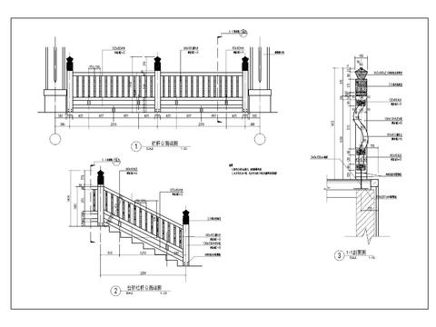  木栏杆节点大样图 