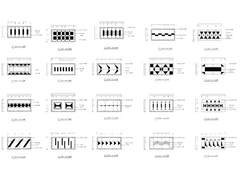  地面拼花图块cad图库 