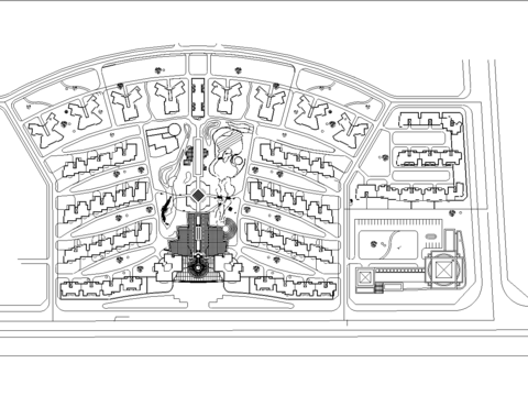  中央花园规划cad施工图 