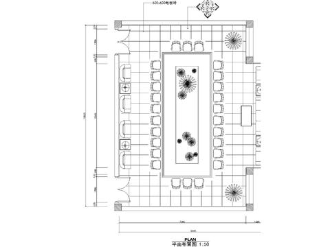  会议室cad平面图 
