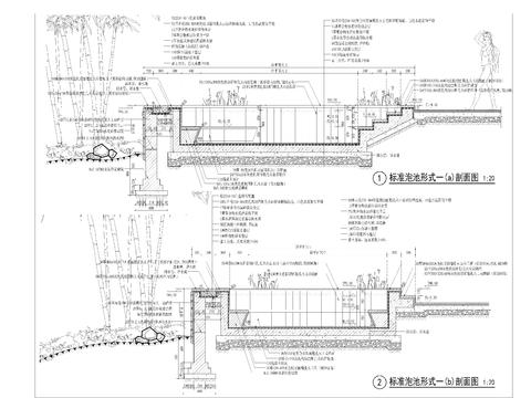  泡池剖面详图cad大样图 