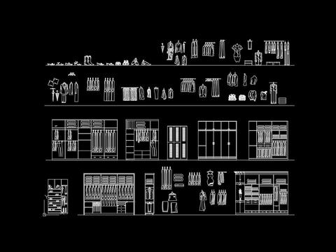  衣柜服装cad图库 