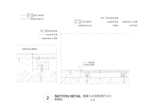  地板与石材衔接节点 