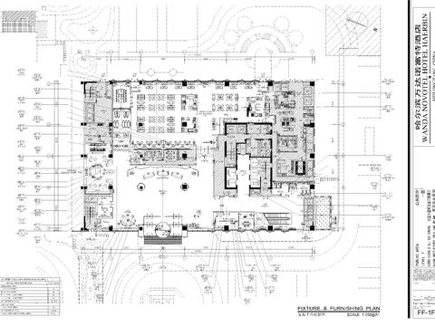  万达酒店公共区域区cad施工图 